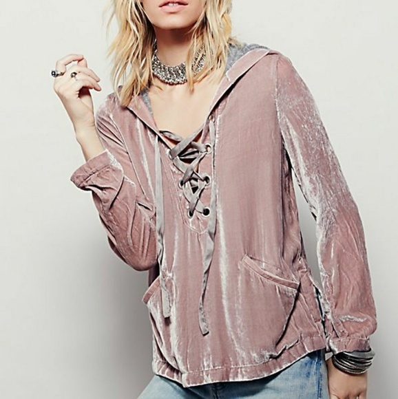 Free People Sweaters - Free people rare blush pink silk velvet pullover